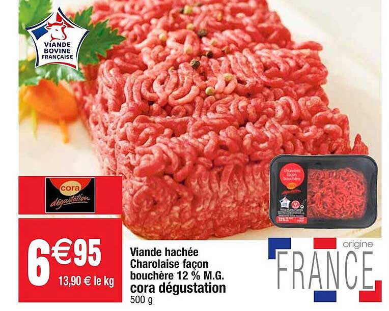 Viande Hachées Charolaise Façon Bouchère 12% Mg