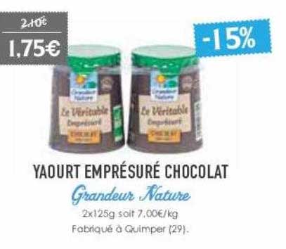 yaourt emprésuré chocolat grandeur nature