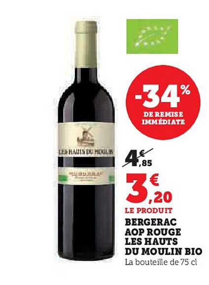 Bergerac Aop Rouge Les Hauts Du Moulin Bio
