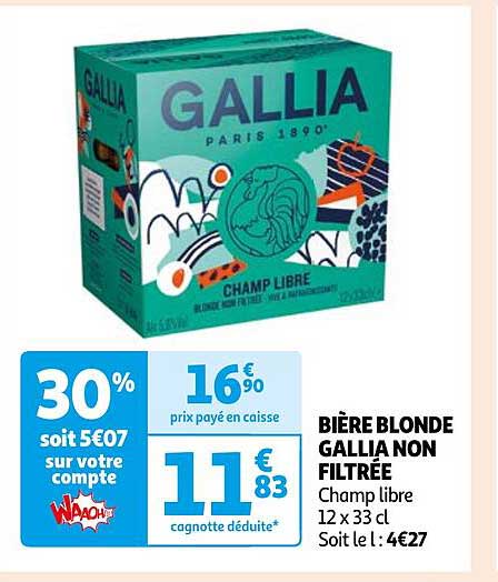 bière blonde gallia non filtrée