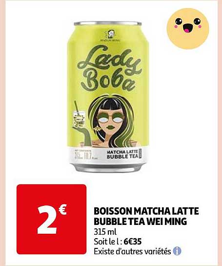 boisson matcha latte bubble tea wei ming
