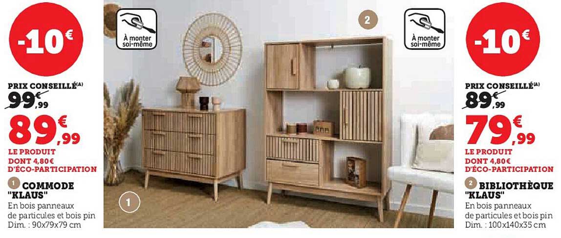 Commode "klaus", Bibliothèque "klaus"