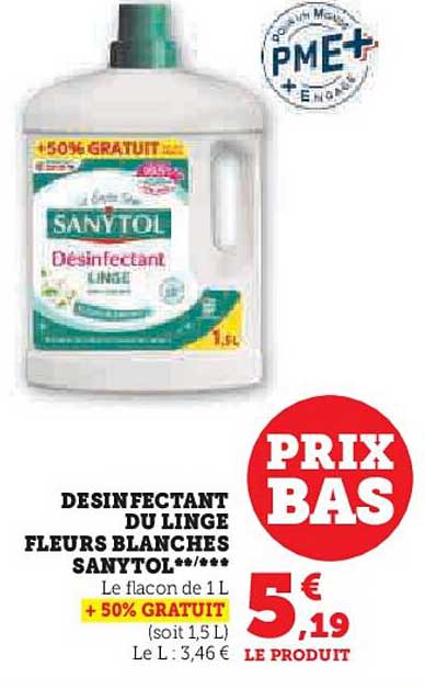 Désinfectant Du Linge Fleurs Blanches Sanytol