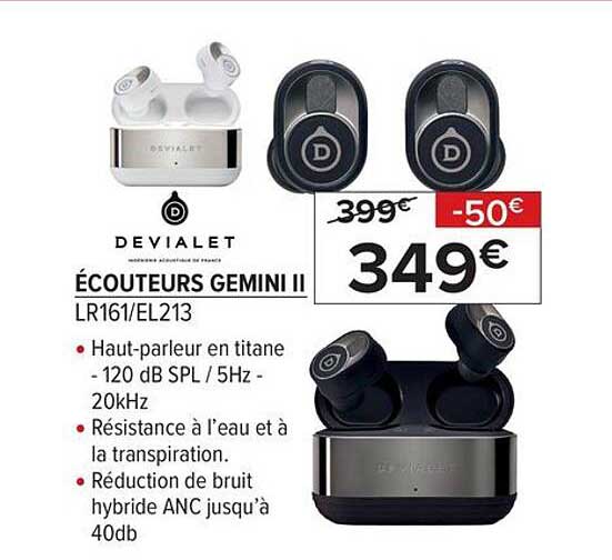 écouteurs gemini II devialet