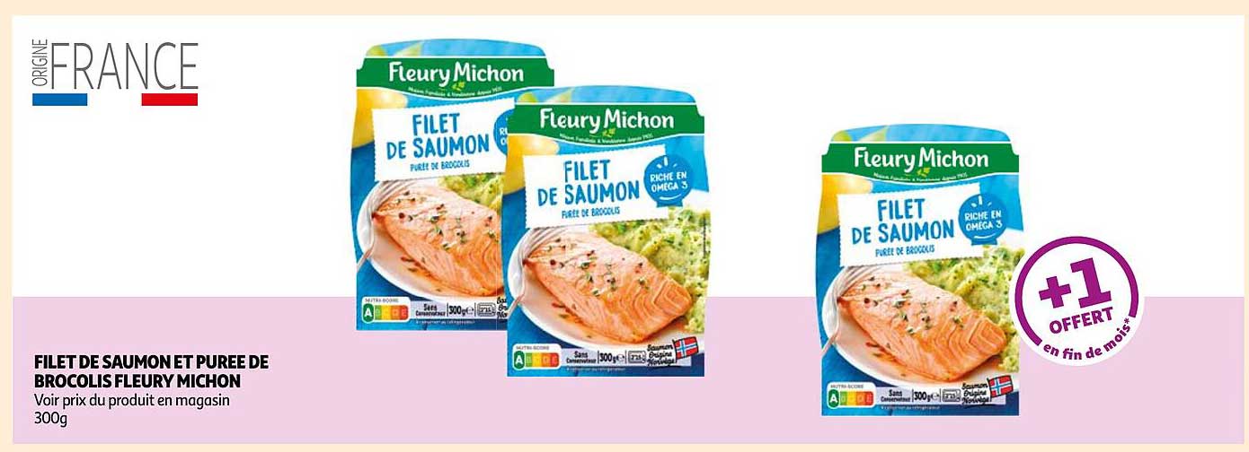 filet de saumon purée de brocolis fleury michon