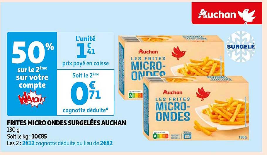 frites micro ondes surgelées auchan