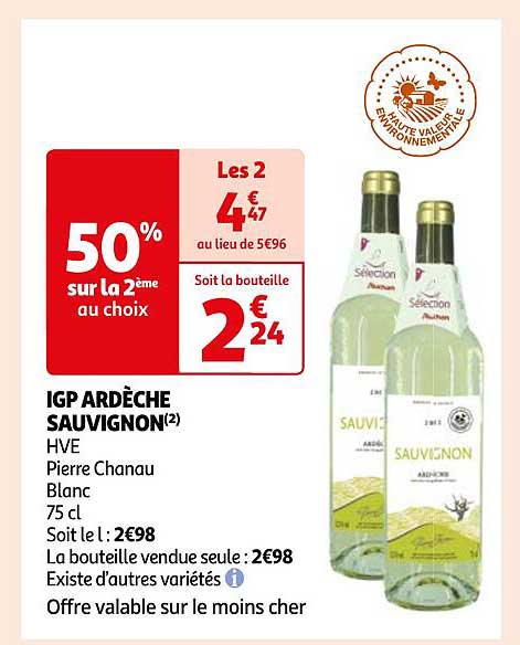 igp ardèche sauvignon hve pierre chanau blanc