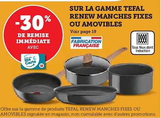 la gamme tefal renew manches fixes ou amovibles