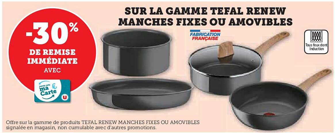 la gamme tefal renew manches fixes ou amovibles