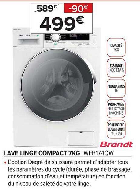 lave linge compact 7kg brandt