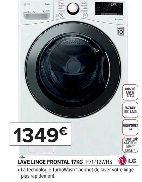 lave linge frontal 17 kg lg