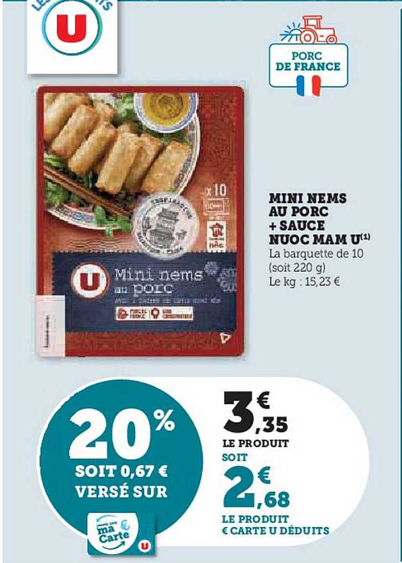 mini nems au porc + sauce nuoc mam u