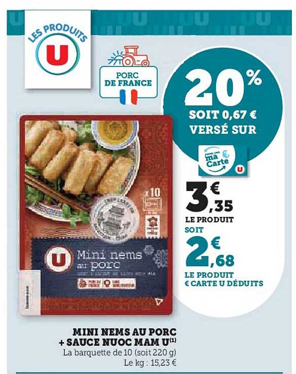 mini nems au porc + sauce nuoc mam u