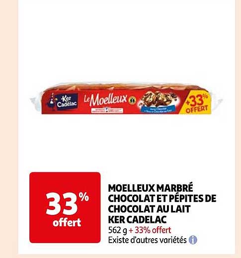 moelleux marbré chocolat et pépites de chocolat au lait ker cadelac
