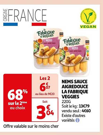 nems sauce aigre douce la fabrique veggies