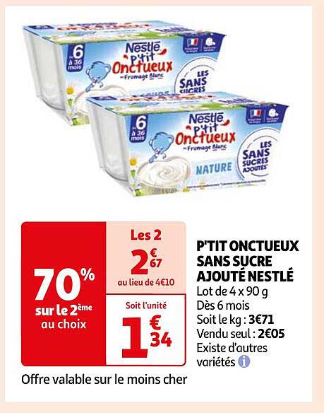 p'tit onctueux sans sucre ajouté nestlé