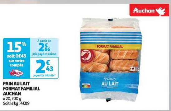 pain au lait format familial auchan