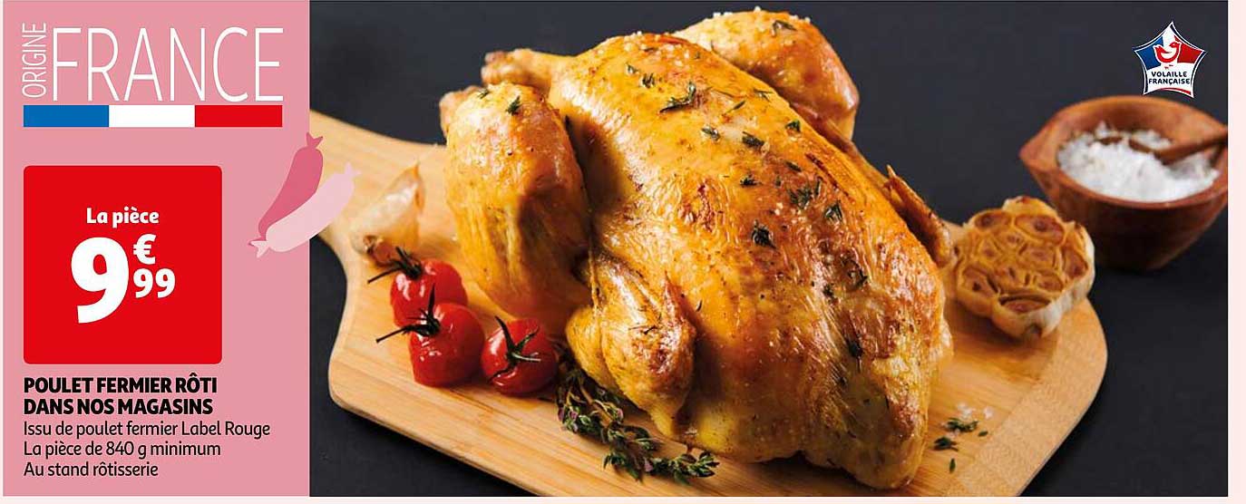 poulet fermier rôti dans nos magasins