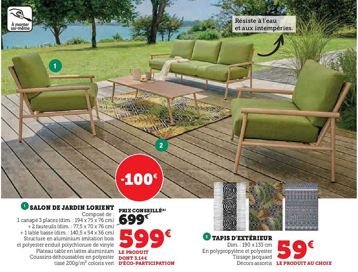 salon de jardin lorient, tapis d'extérieur