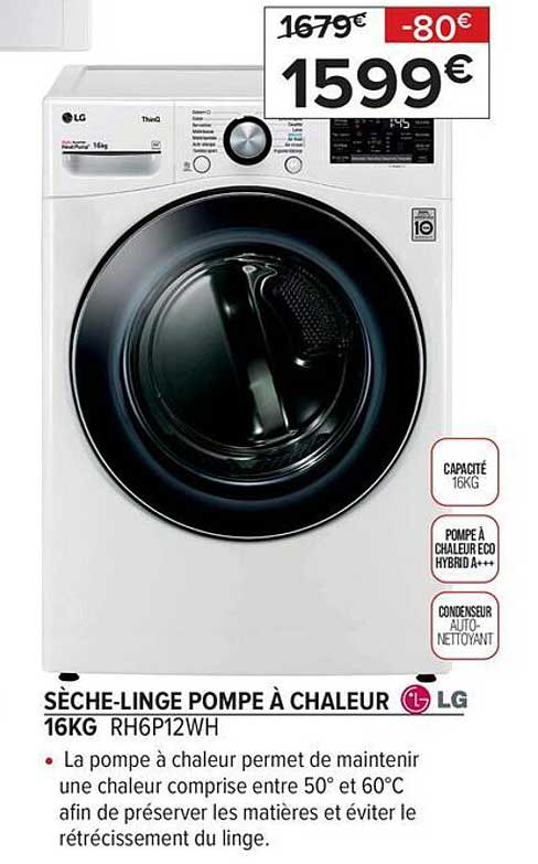 sèche-linge pompe à chaleur 16 kg lg