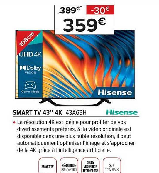 Smart Tv 43" 4k 108 Cm Hisense