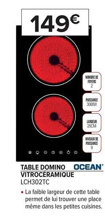 Table Domino Vitrocéramique Ocean