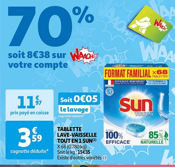 Tablette Lave-vaisselle Tout En 1 Sun
