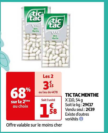 tic tac menthe