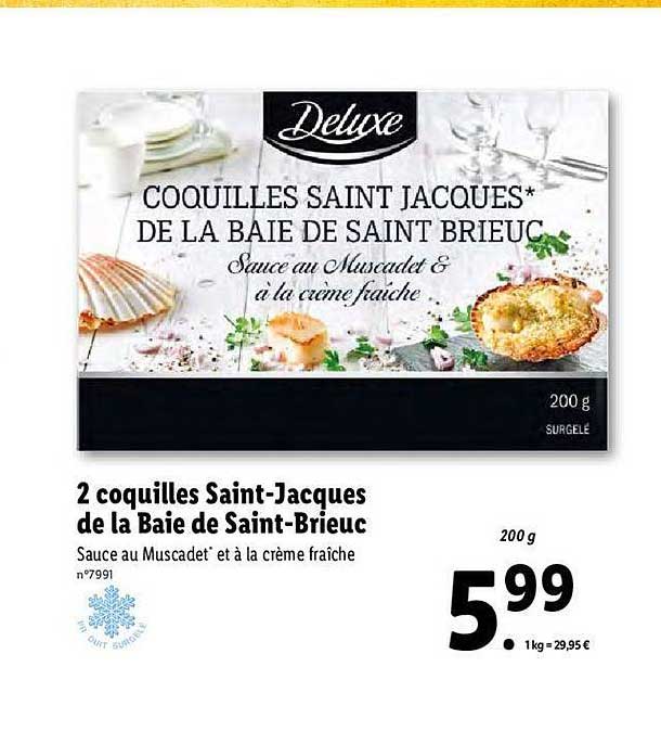 2 coquilles saint-jacques de la baie de saint-brieuc deluxe
