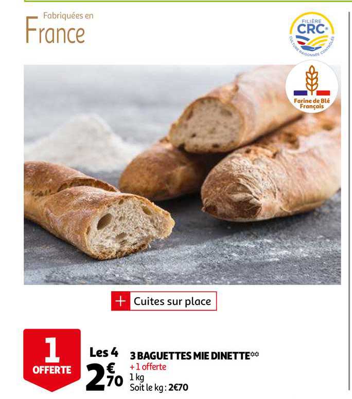 3 baguettes mie dinette