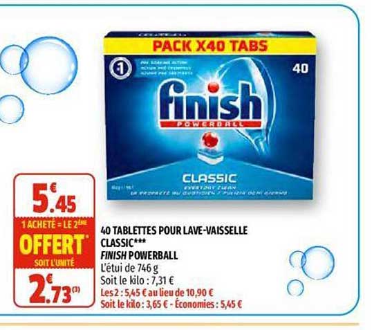 41 tablettes pour lave-vaisselle classic finish powerball