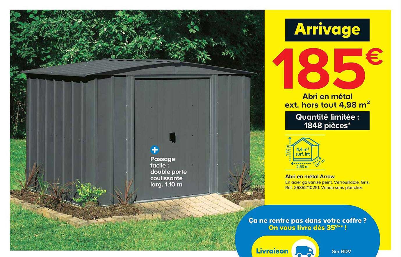 abri en métal arrow