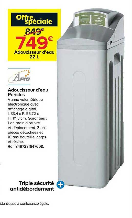 adoucisseur d'eau pericles apic