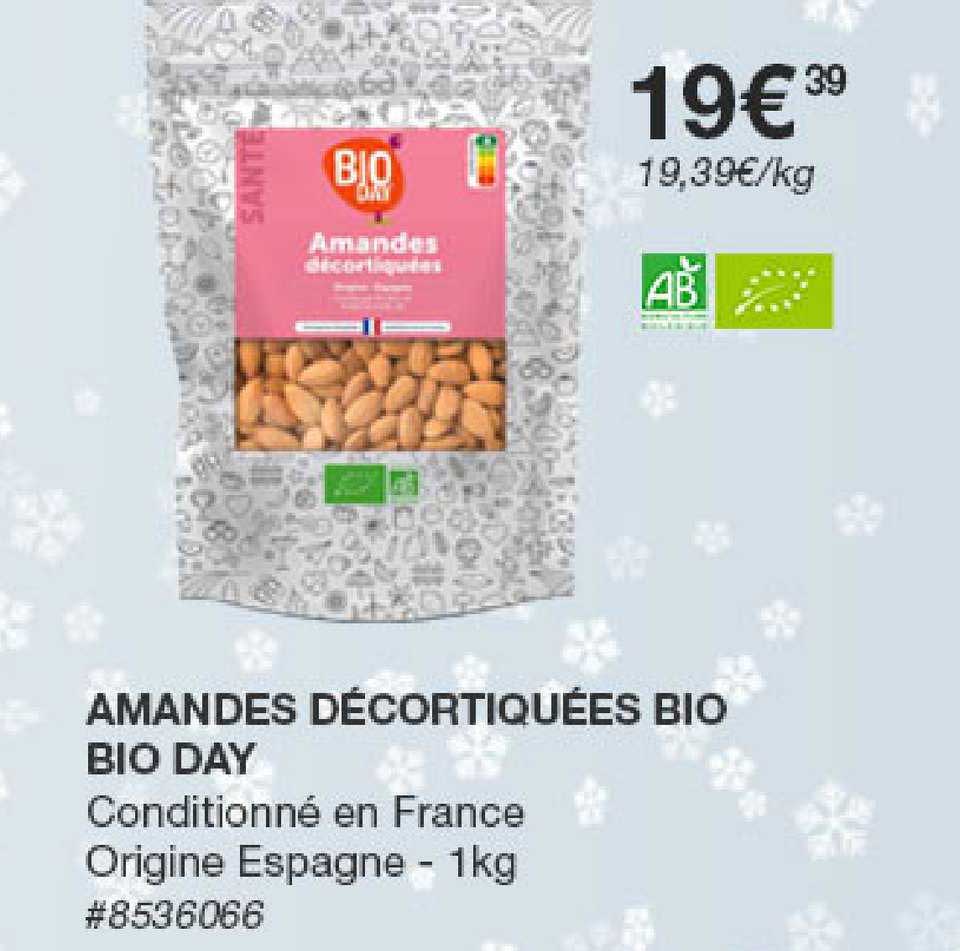 amandes décortiquées bio bio day