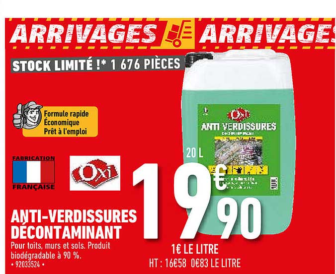 anti-verdissures décontaminant