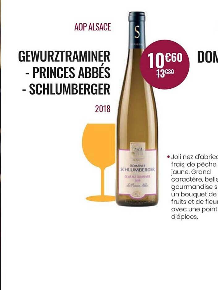 aop alsace gewurztraminer - princes abbés - schlumberger 2018