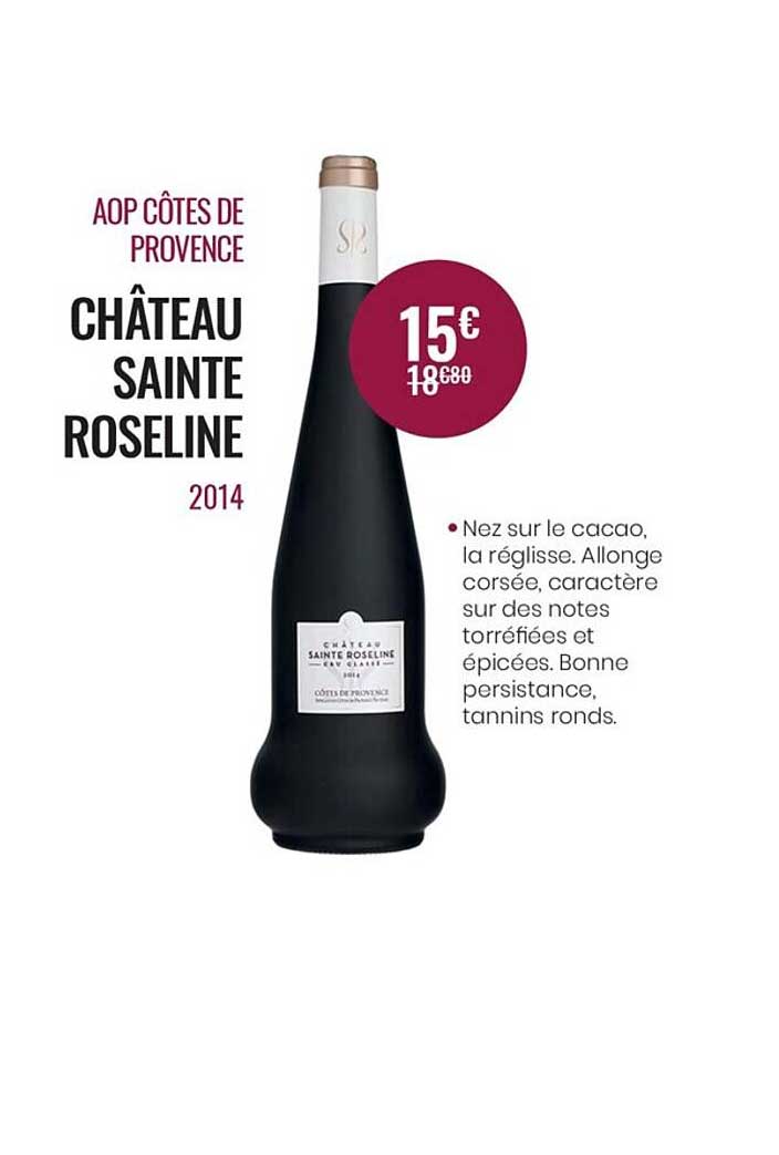 aop côtes de provence - château sainte roseline 2014