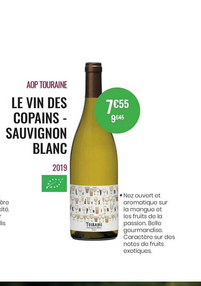 aop touraine le vin des copains - sauvignon blanc 2019