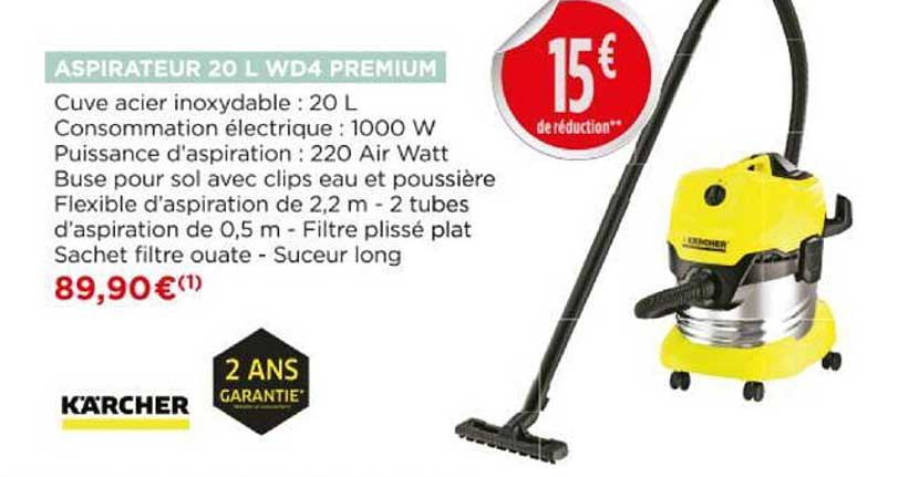 Aspirateur 20l Wd4 Premium Kärcher