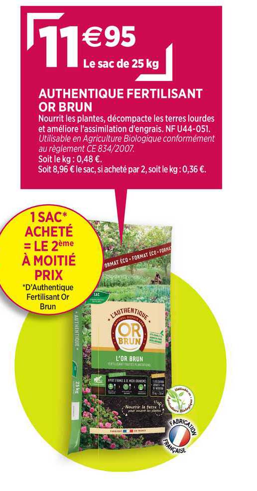 authentique fertilisant or brun