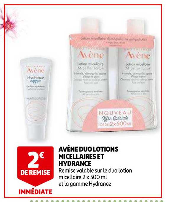 avène duo lotions micellaires et hydrance