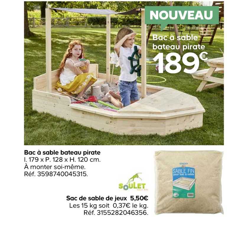Bac à Sable Bateau Pirate Sac De Sable De Jeux Soulet