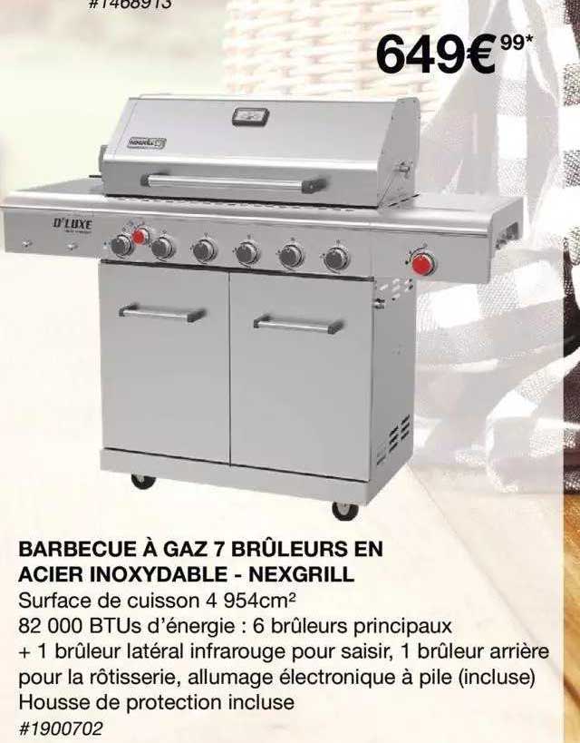 barbecue à gaz 7 brûleurs en acier inoxydable - nexgrill