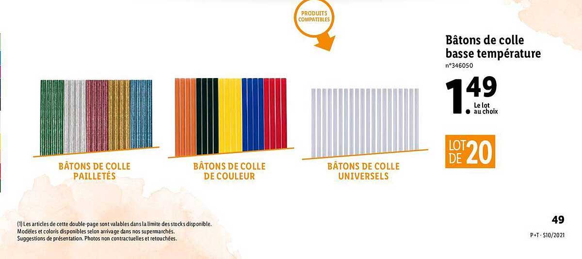 bâtons de colle basse température