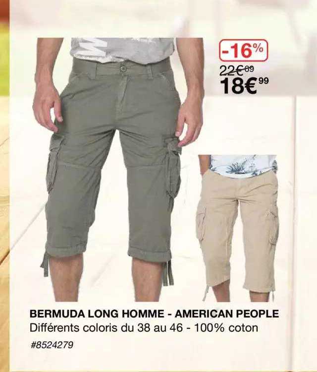 bermuda long homme - american people