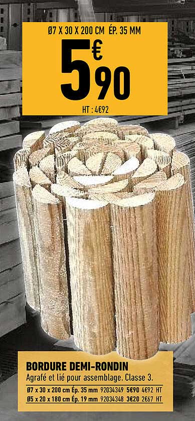 bordure demi-rondin
