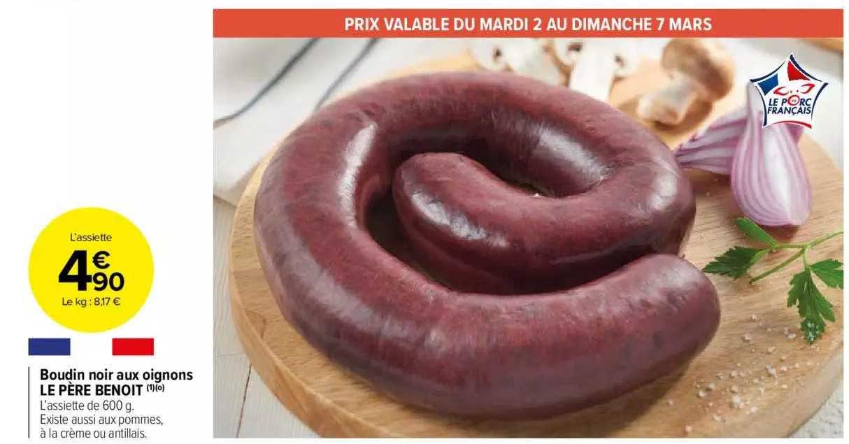 boudin noir aux oignons le père benoit