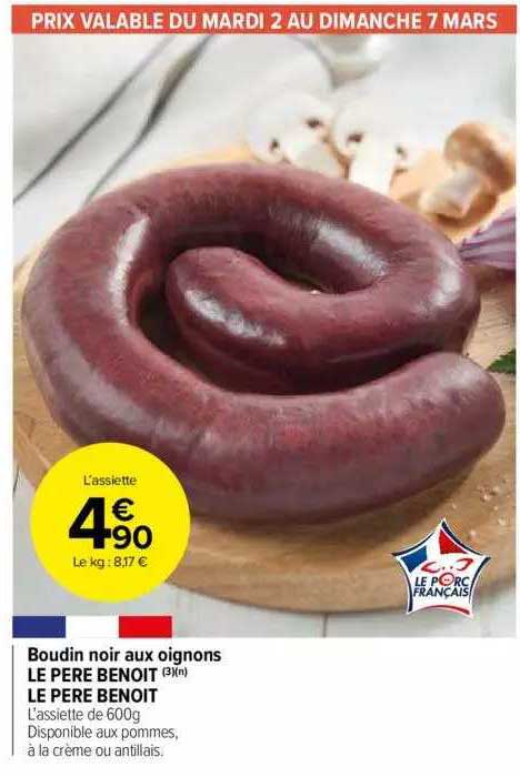 boudin noir aux oignons le père benoit