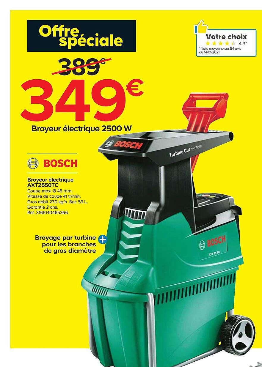 Broyeur électrique 2500 W Axt2550tc Bosch