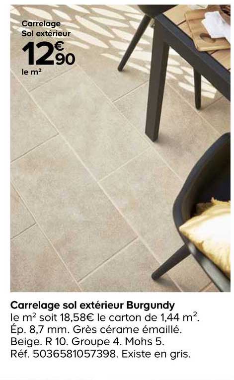 carrelage sol extérieur burgundy